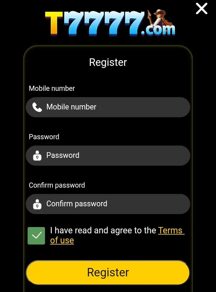 t 7777 game register