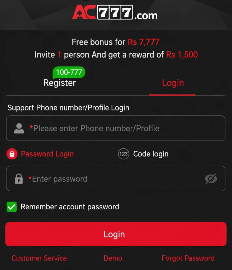 ac 777 game login