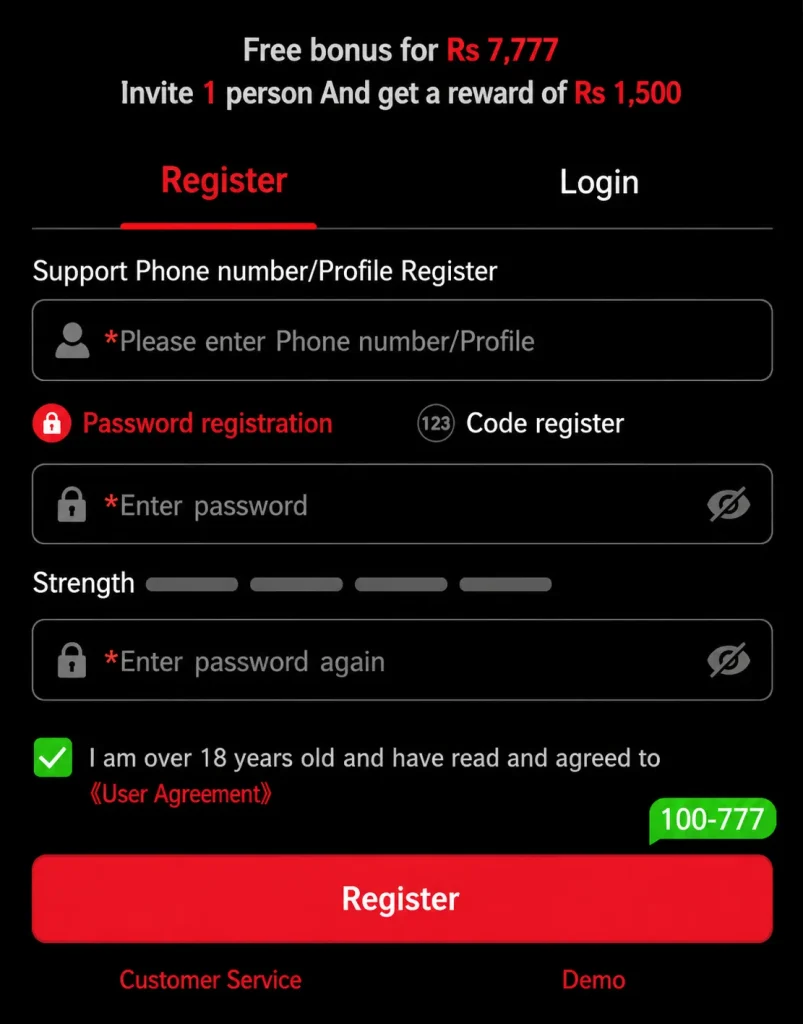 ac 777 game register